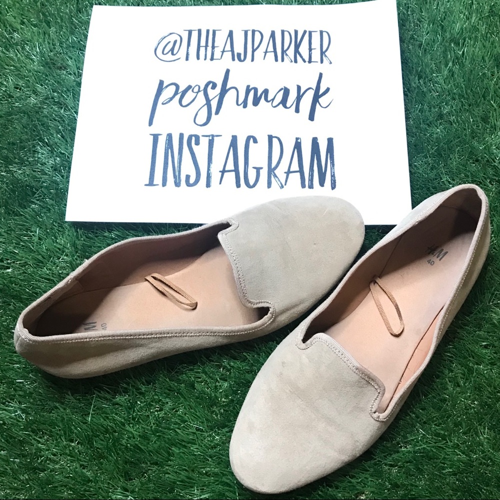 H&M Suede Nude/Tan Flat Loafer size 40